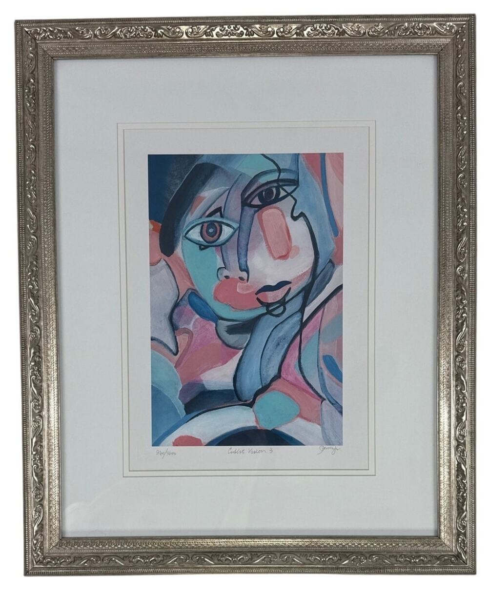 Jennifer Kahnwieler Cubist Vision 3 Framed Numbered Print 19” x 23”